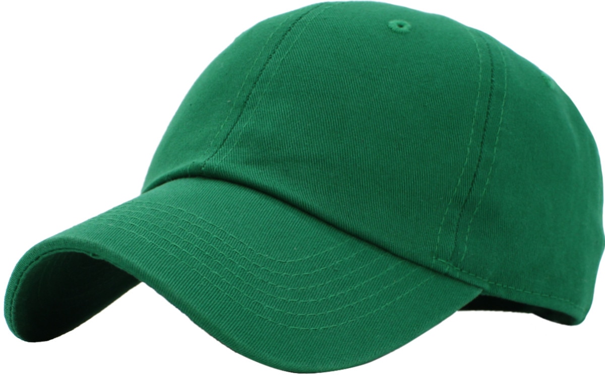 Kelly Green Low Profile Baseball Caps Front Side View